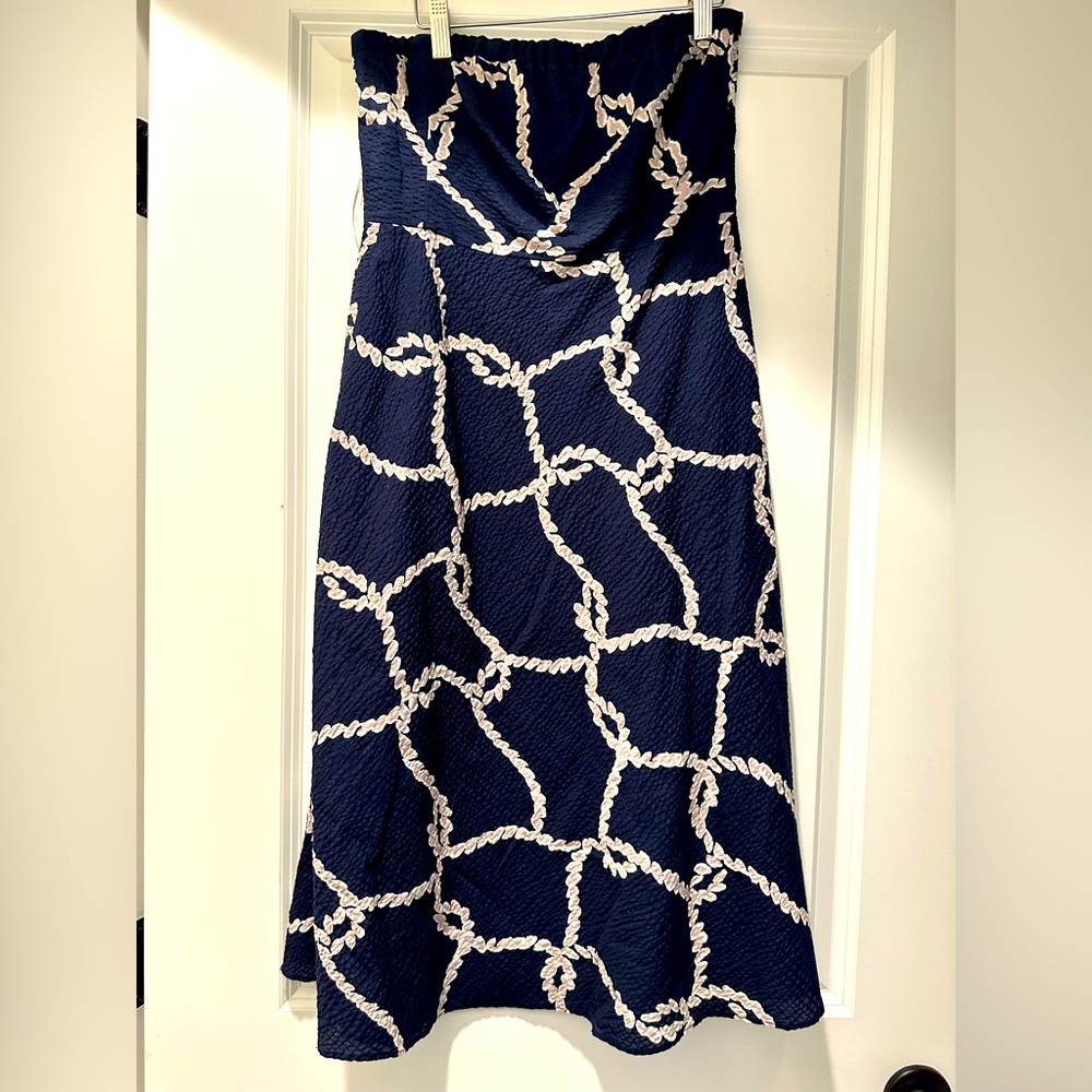 Jcrew nautical strapless dress